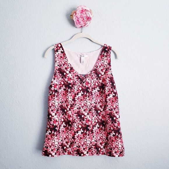 White House Black Market Printed Crisscross Double-Layer Shell - Picture 1 of 8